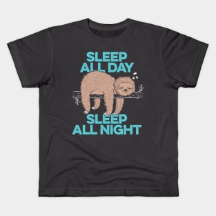 Sleep All Day Sleep All Night Kids T-Shirt